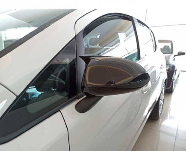 Opel Corsa E 2014-2019 Batman Yarasa Ayna Kapağı Piano Black ABS Plastik - Resim 3