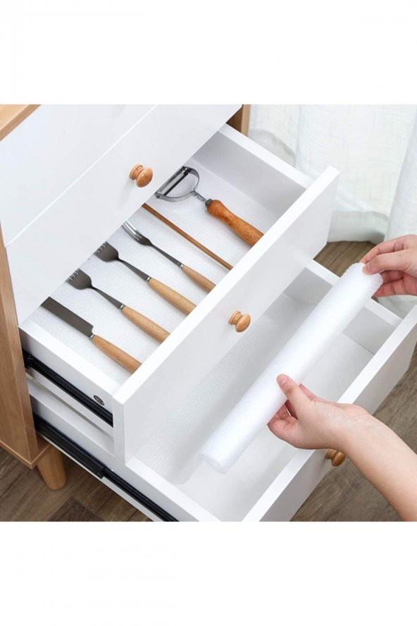 Eva Kaymaz 45cm X 10 Metre Şeffaf Raf Dolap Içi Ve Çekmece Içi Örtüsü 10 Metre - 3