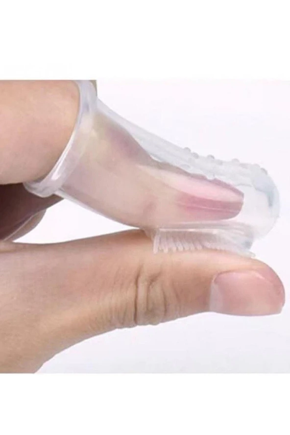 Bebek Slikon Diş Fırçası Parmak Diş Fırçası Bebek Diş Kaşıma Kutulu Tartar - 3