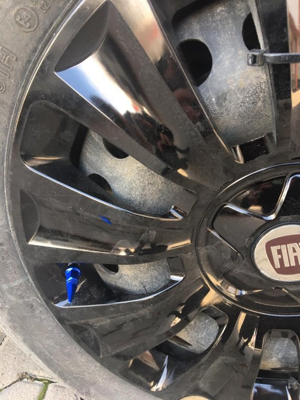 Sivri Sibop Kapağı Mermi Sibop Kapağı Araba Motosiklet Bisiklet Metal 4 lü Set Mavi - 7