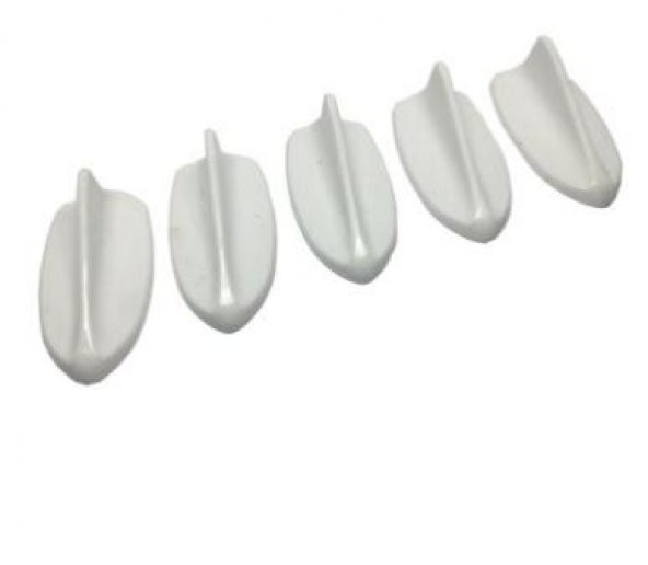 5 li Mini Shark Balina Anten Seti Balık Sırtı Süs Anten Beyaz - 2