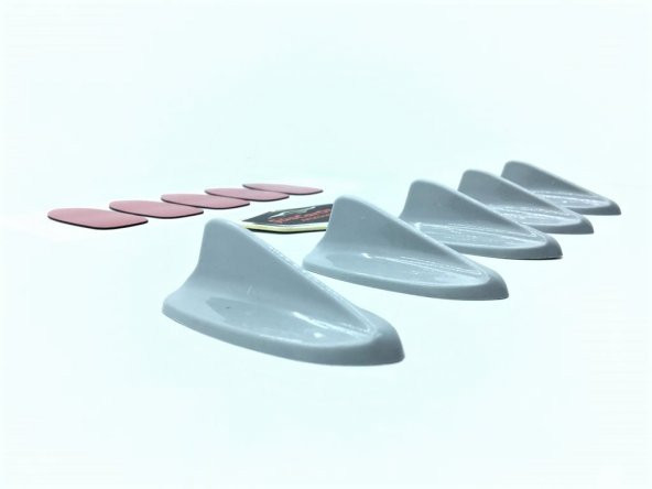 5 li Mini Shark Balina Anten Seti Balık Sırtı Süs Anten Gri - 7