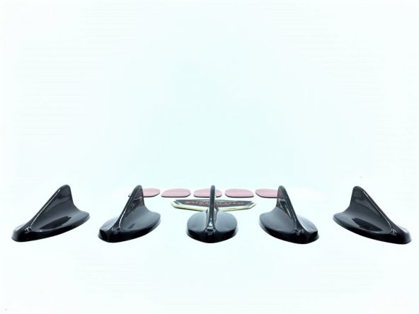 5 li Mini Shark Balina Anten Seti Balık Sırtı Süs Anten Siyah - 6
