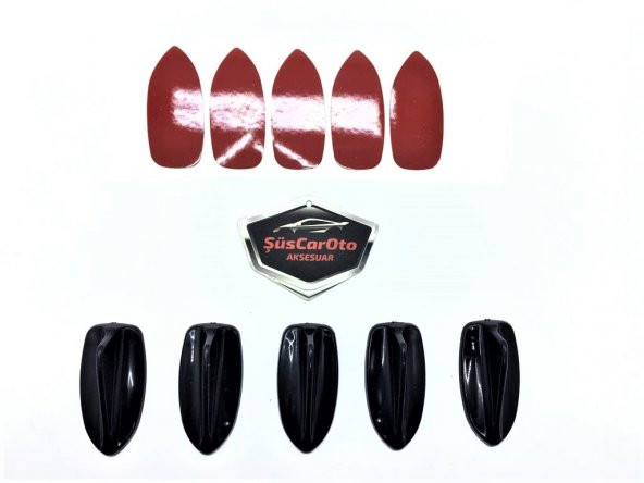 5 li Mini Shark Balina Anten Seti Balık Sırtı Süs Anten Siyah - 7