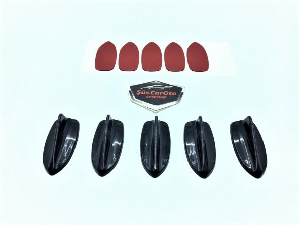 5 li Mini Shark Balina Anten Seti Balık Sırtı Süs Anten Siyah - 8