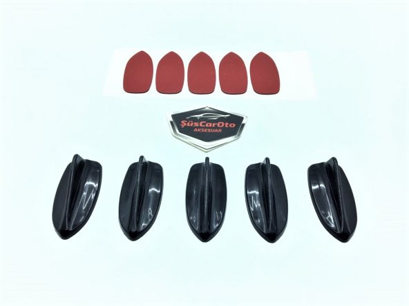 5 li Mini Shark Balina Anten Seti Balık Sırtı Süs Anten Siyah - 10
