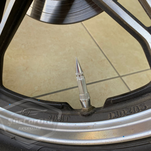 Sivri Sibop Kapağı Mermi Sibop Kapağı Araba Motosiklet Bisiklet Metal 4 lü Set Gümüş Krom - 7