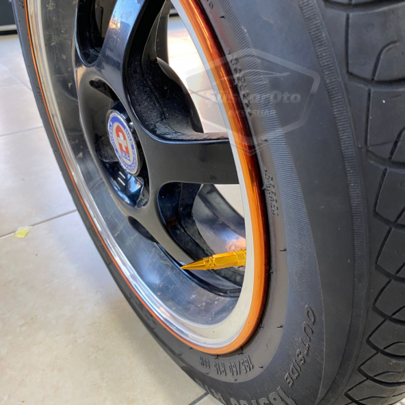 Sivri Sibop Kapağı Mermi Sibop Kapağı Araba Motosiklet Bisiklet Metal 4 lü Set Altın Sarı - 3