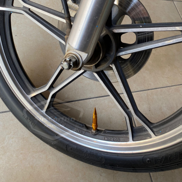 Sivri Sibop Kapağı Mermi Sibop Kapağı Araba Motosiklet Bisiklet Metal 4 lü Set Altın Sarı - 5