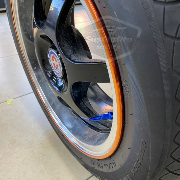 Sivri Sibop Kapağı Mermi Sibop Kapağı Araba Motosiklet Bisiklet Metal 4 lü Set Mavi - 3