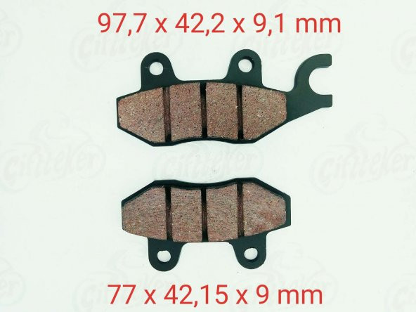 100KH DELTA ÖN FREN DİSK BALATASI 9 mm ÇENGELLİ