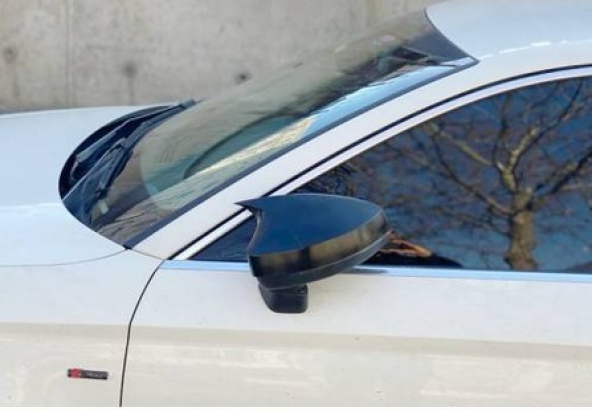 Audi A3 8V 2012-2019 Batman Yarasa Ayna Kapağı Piano Black ABS Plastik - 3