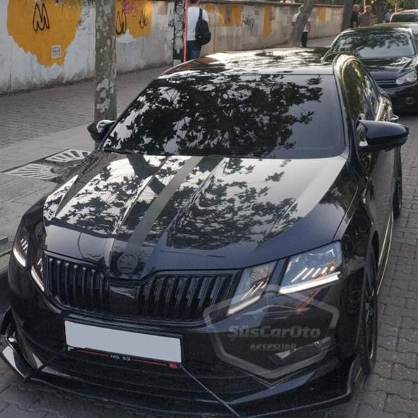Skoda Octavia 2013-2020 Batman Yarasa Ayna Kapağı Piano Black ABS Plastik - 2