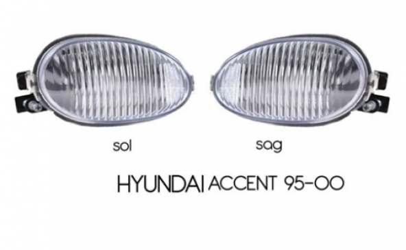 Hyundai Accent Yumurta Kasa 95-00 Sis Lambası Takımı Beyaz 2 Adet