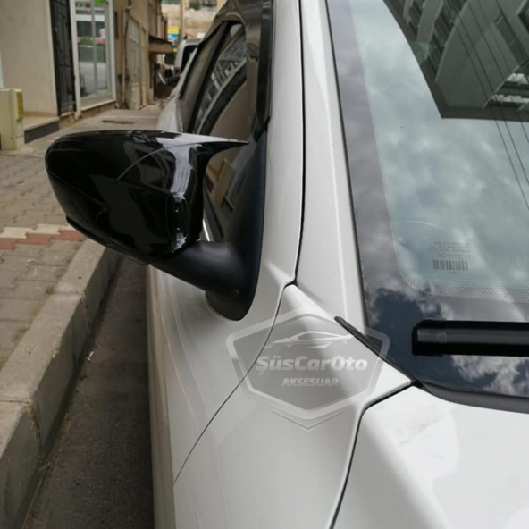 Peugeot 301 2012-2019 Batman Yarasa Ayna Kapağı Piano Black ABS Plastik - Resim 5