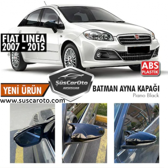 Fiat Linea 2007-2015 Batman Yarasa Ayna Kapağı Piano Black ABS Plastik
