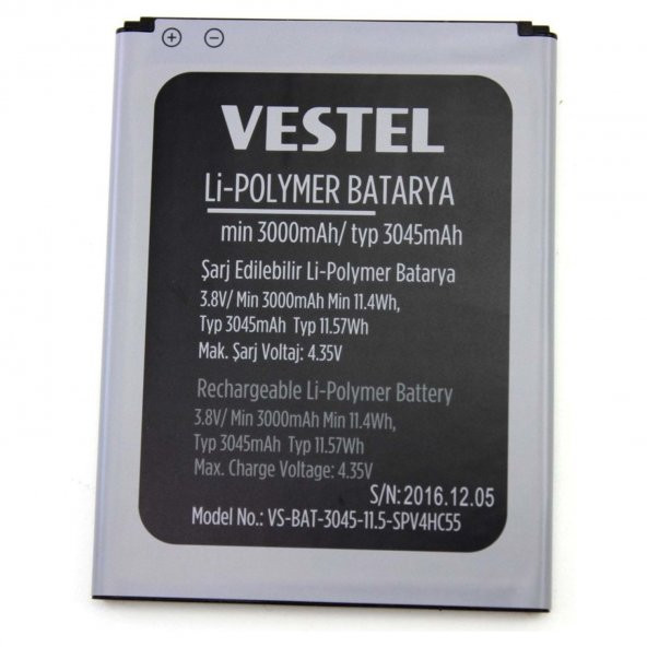 Vestel Venüs V3 5580 3045 Mah Batarya PİL