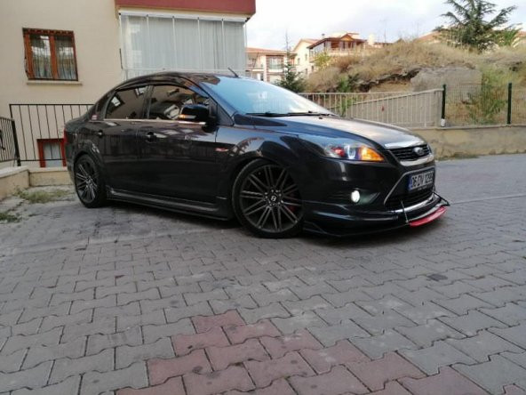 Üniversal Esnek 4 Parça Kırmızı Dilli Lip Piano Black Flaplı Kanatlı ABS Plastik - 4