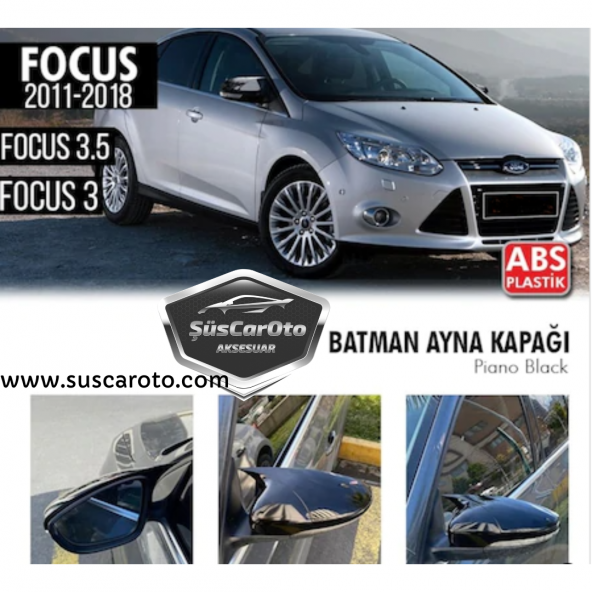 Ford Focus 3 3.5 2011-2018 Batman Yarasa Ayna Kapağı Piano Black ABS Plastik ürün görseli