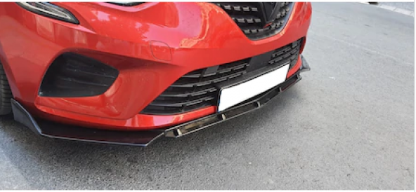 Renault Clio 5 Esnek BRABUS Lip 3 Parça Piano Black ABS Plastik Flaplı - 4