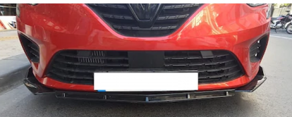 Renault Clio 5 Esnek BRABUS Lip 3 Parça Piano Black ABS Plastik Flaplı - 6