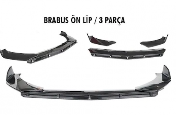 Renault Clio 5 Esnek BRABUS Lip 3 Parça Piano Black ABS Plastik Flaplı - 7
