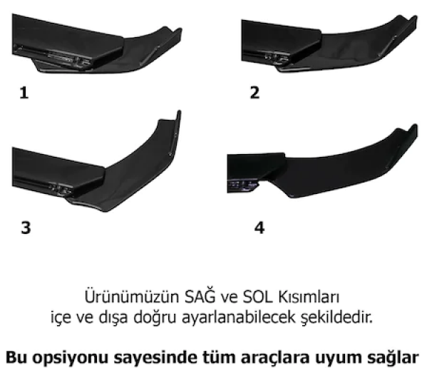 Renault Clio 5 Esnek BRABUS Lip 3 Parça Piano Black ABS Plastik Flaplı - 11