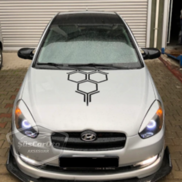 Hyundai Accent Era 2006-2012 Batman Yarasa Ayna Kapağı Piano Black ABS Plastik - 1