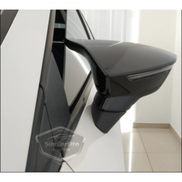 Seat Leon MK3 MK3.5 2012-2020 Batman Yarasa Ayna Kapağı Piano Black ABS Plastik - 5