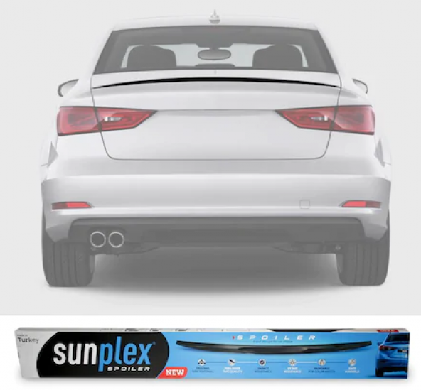 SUNPLEX Audi A3 Sedan 2013-2019 Bagaj Üstü Spoiler Piano Black