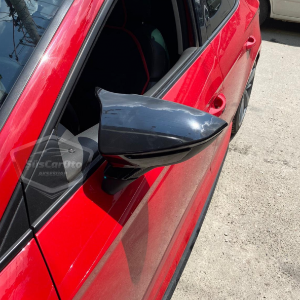 Seat Leon MK3 MK3.5 2012-2020 Batman Yarasa Ayna Kapağı Piano Black ABS Plastik - 11