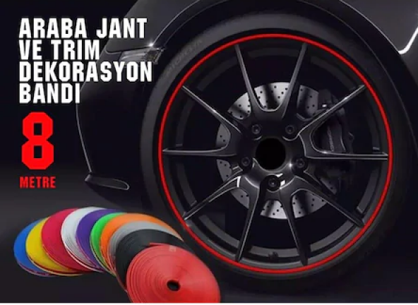 Carub Araba Jant Fitili Lastik Jant Trim Bandı 8 Metre MAVİ - 4