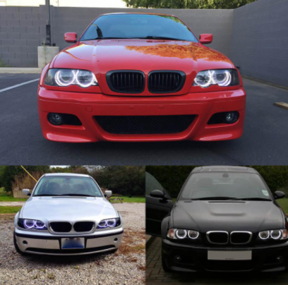 BMW E46 318 320 325 330 CCFL Angel Eyes Beyaz Encıl Seti Far Halkası - 5