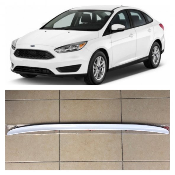Ford Focus 3, 3.5, 4 Sedan Kasa Bagaj Üstü Spoiler Parlak Beyaz