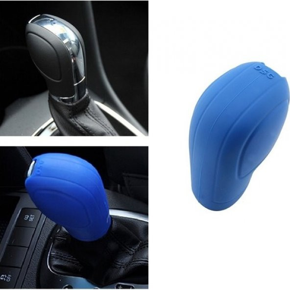 Volkswagen Seat Skoda Golf DSG Silikon Vites Topuz Kılıfı Mavi - 2