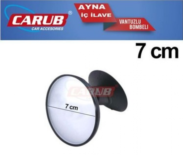 Carub İç Dikiz Aynası Vantuzlu Bombeli Yuvarlak Küçük 7 cm