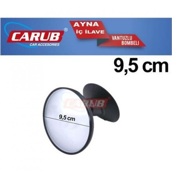 Carub İç Dikiz Aynası Vantuzlu Bombeli Yuvarlak Büyük 9.5 cm ürün görseli 1