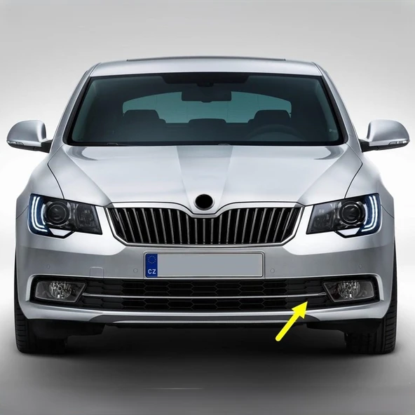 Skoda Superb 2 2014-2015 Sol Sis Farı Yan Kapak Krom Çıtalı 3T0853665B - 1
