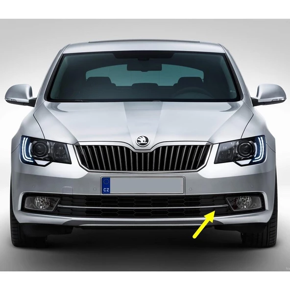 Skoda Superb 2 2014-2015 Sol Sis Farı Yan Kapak Krom Çıtalı 3T0853665B