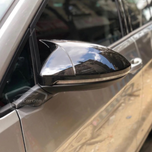 Vw Golf 7 7.5 2012-2020 Batman Yarasa Ayna Kapağı Piano Black ABS Plastik - Resim 3