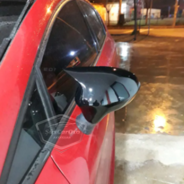 Seat Leon MK2 2009-2012 Batman Yarasa Ayna Kapağı Piano Black ABS Plastik - Resim 4