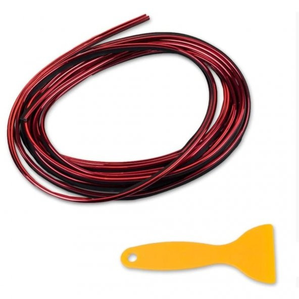 Araç İçi 5M Fitilli Torpido İp Şerit Dekor Fitil Aparatlı Kırmızı - Resim 2