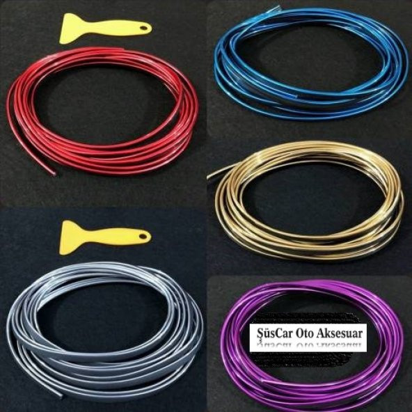 Araç İçi 5 M Fitilli Torpido İp Şerit Dekor Fitil Aparatlı MAVİ - 3