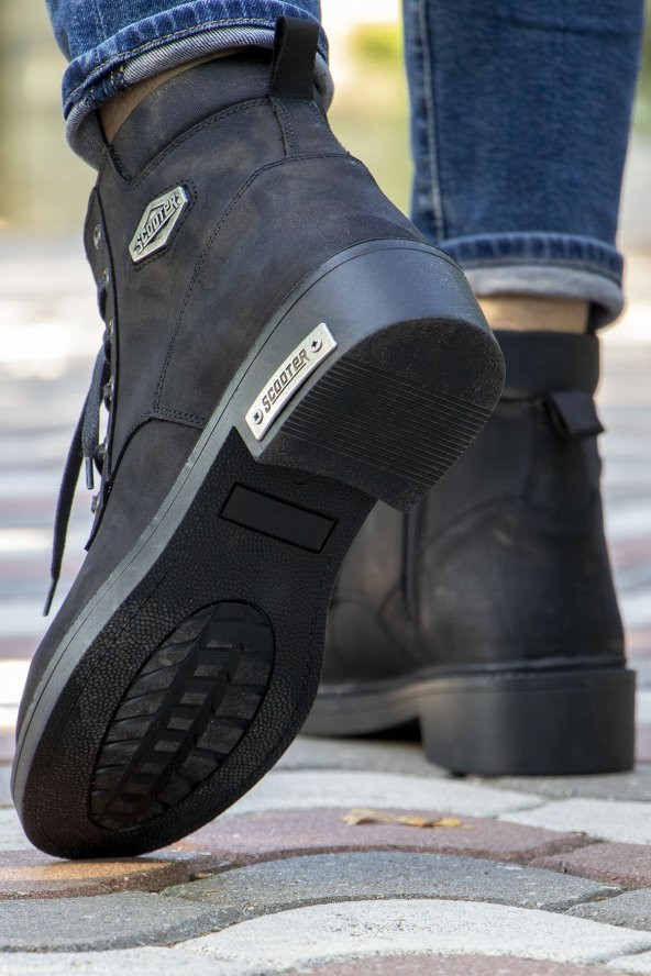 Scooter Astana Comfort Fermuarlı Hakiki Deri Unisex Bot - 9