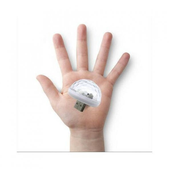 Müziğe Ve Sese Duyarlı Usb Girişli Araç İçi Mini Disko Topu Parti - 9