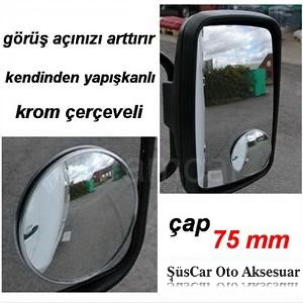 Carub Açısı Ayarlanabilir 75 mm Krom Yuvarlak Kör Nokta Aynası - 2
