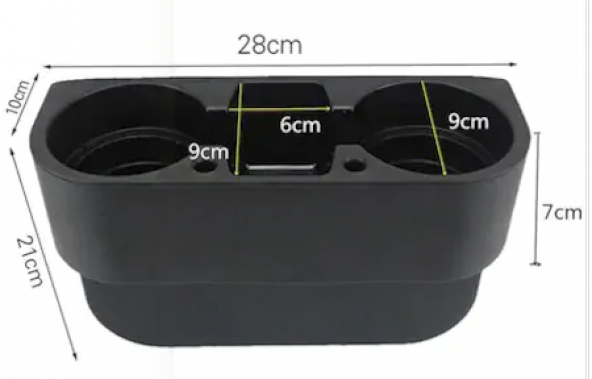 Araç İçi Koltuk Arası ve Başlık Bardak Tutucu, Bardaklık Siyah - 7