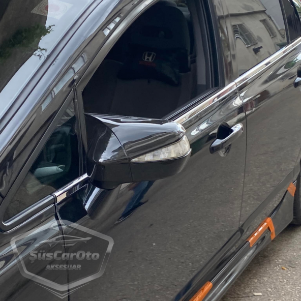 Honda Civic FD6 2006-2011 Batman Yarasa Ayna Kapağı Piano Black ABS Plastik - Resim 3