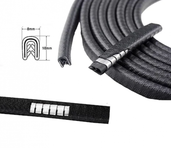 Araç Kapı Koruma Fitili Çarpma Çizik Önleyici Fitil U Tip Siyah 5 Metre - 3