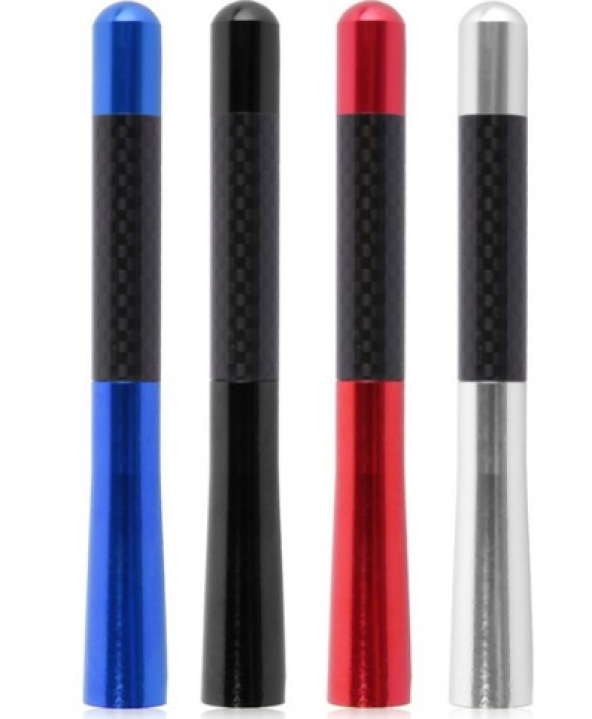 Oto Araç Anten Karbon Desenli Spor Kısa Çubuk Metal Radio Anteni